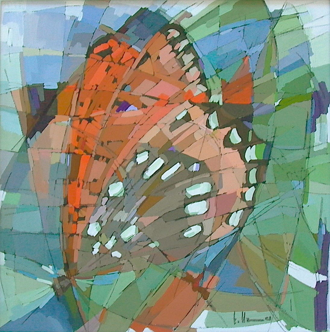 Butterfly in Lavender, 1991 — painting by Eveline Henner