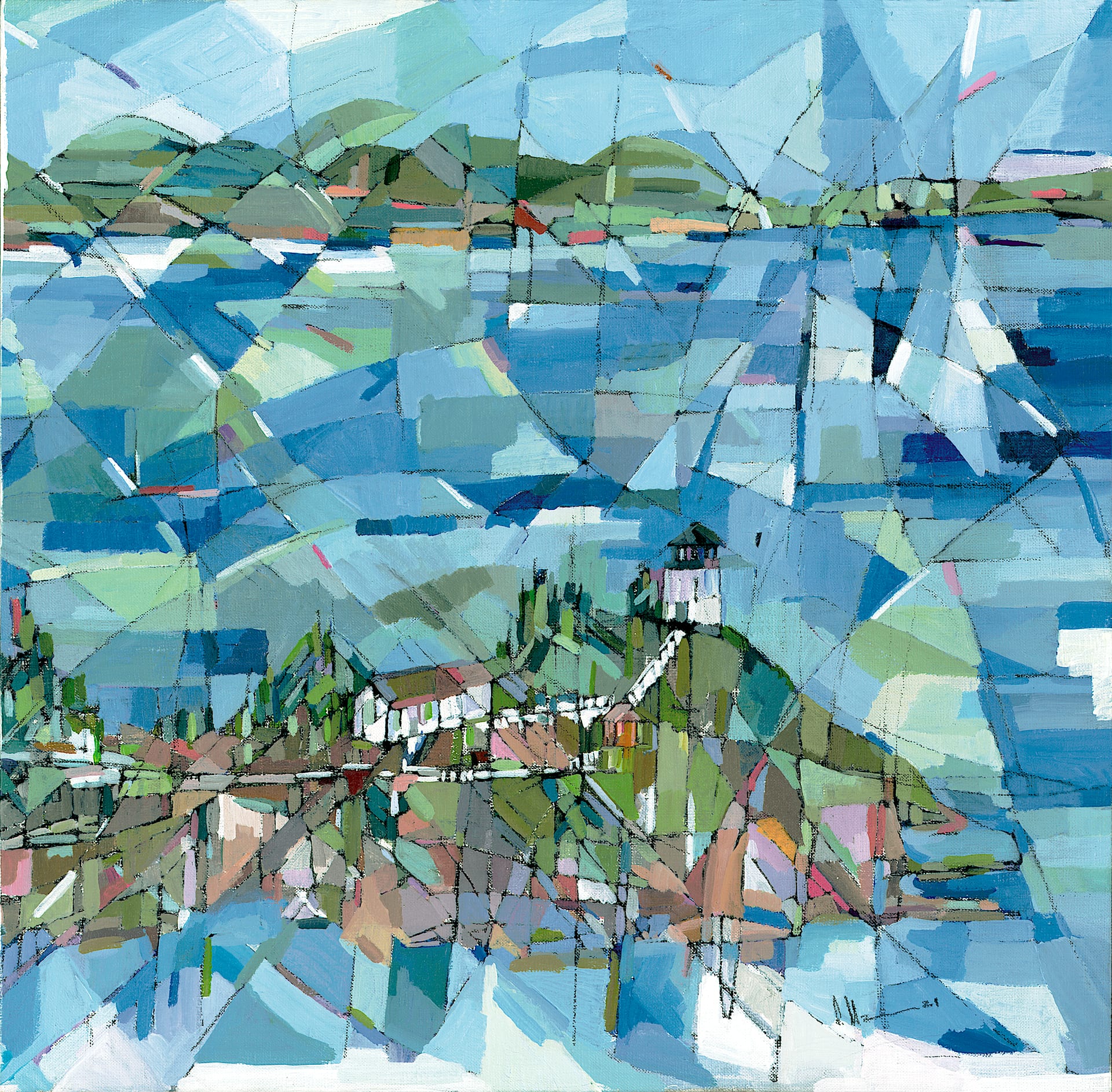 Owls Head Lighthouse, 1999 — painting by Eveline Henner