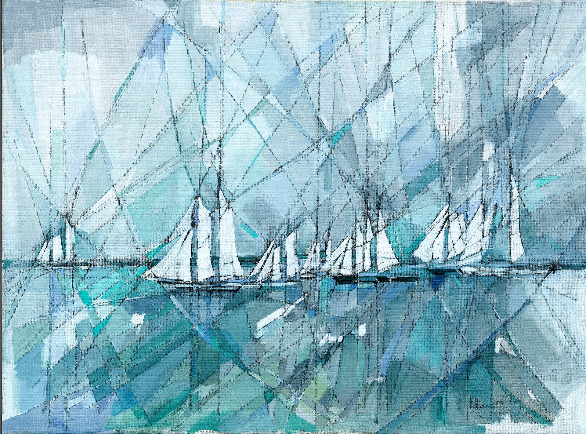 Schooner Day, 1999 — painting by Eveline Henner