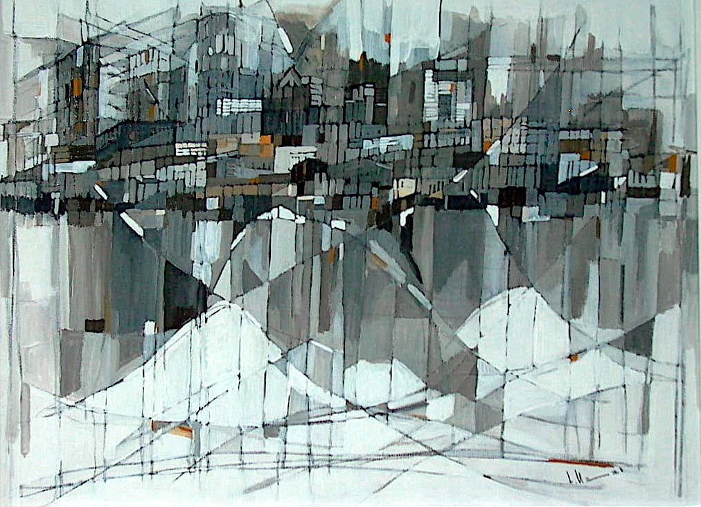 Boston Skyline, 2000 — painting by Eveline Henner