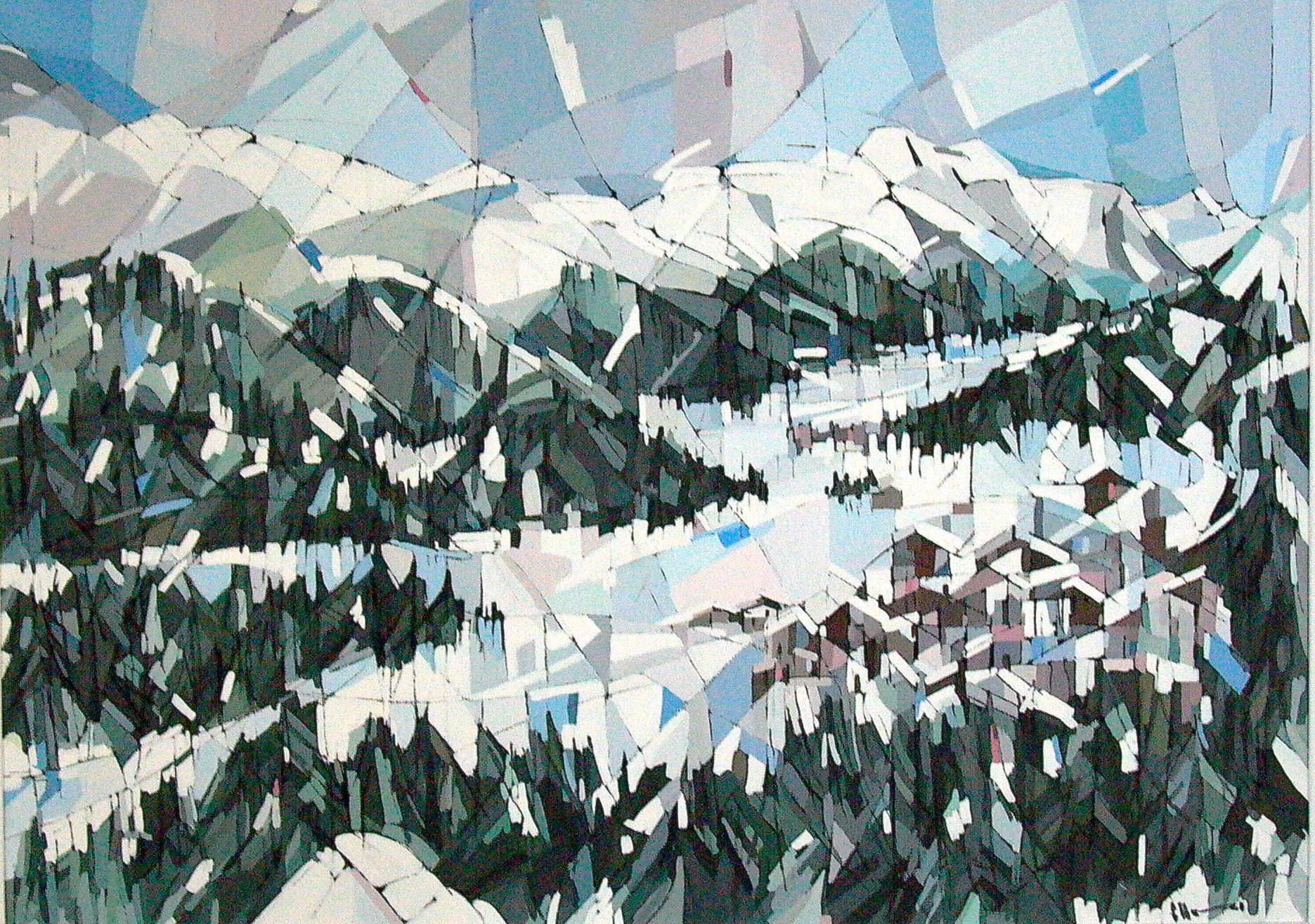 Suvretta View Overlooking Silvaplana, Engadin, 1992 — painting by Eveline Henner