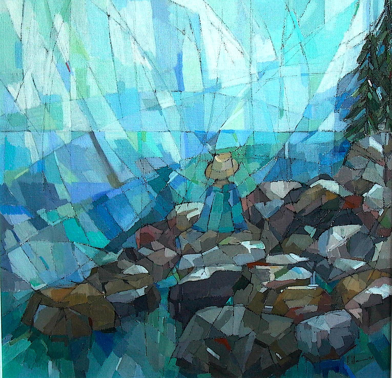 Meditation On The Shore, 2002 — painting by Eveline Henner